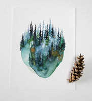 Bronze Forest - Watercolor Art Print