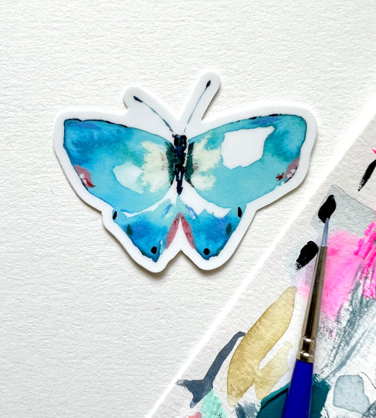 Electric Blue Butterfly Sticker