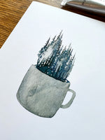 Steady Grey Forest Pine Mug - Greeting Card