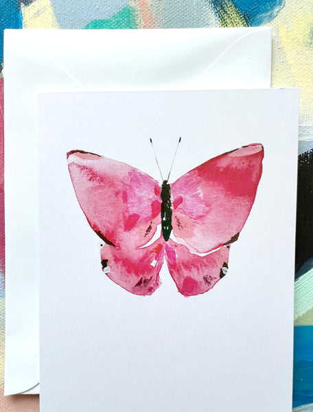 Pink Butterfly - Greeting Card