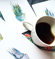 Pine Mug 4 - Green - Watercolor Art Print