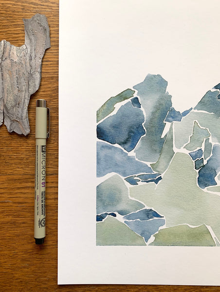 Finding Footholds - Watercolor Art Print