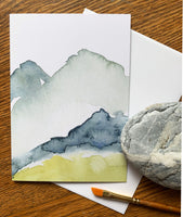 Green and Blue Mountain - Greeting Card