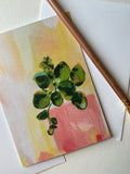 Kalanchoe on Pink - Greeting Card