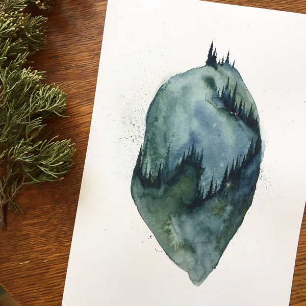 Mountain Pass - Watercolor Art Print