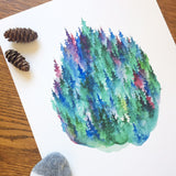 Mulberry Pines - Watercolor Art Print