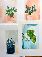 Paint Swatch Plants - Zebra on Mint Green - Original Painting