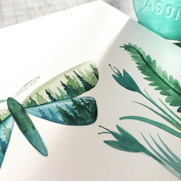 Pine Wings - Watercolor Art Print