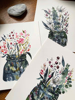 Sea Thistle Bouquet - Watercolor Art Print