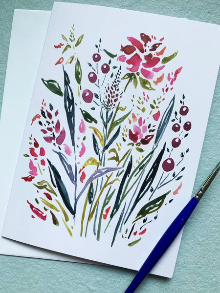 Rose Berry Mix - Greeting Card
