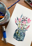 Rose Berry Bouquet - Original Painting