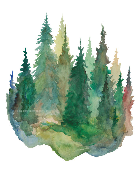 Sand Pines - Watercolor Art Print