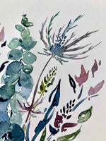 Sea Thistle Bouquet - Watercolor Art Print