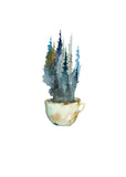 Pine Mug 1 - Taupe - Watercolor Art Print