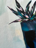 Paint Swatch Plants - Triostar on Mint Green - Original Painting