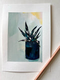 Paint Swatch Plants - Triostar on Mint Green - Original Painting