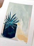 Paint Swatch Plants - Zebra on Mint Green - Original Painting